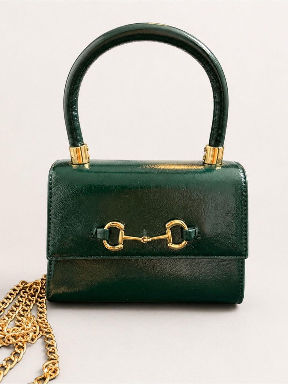 Anthropologie Emerald Green Top Handle Crossbody Bag